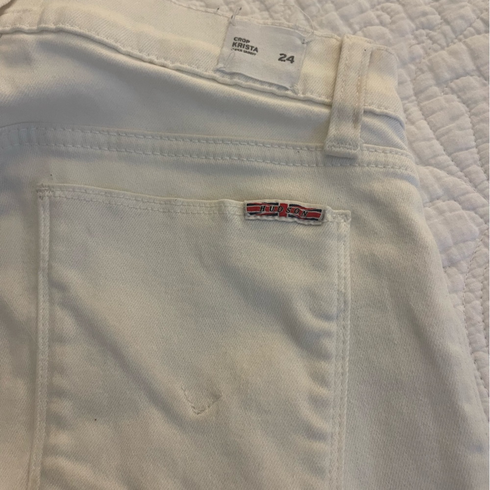 Hudson | Crop Krista Super Skinny Jeans | size 24 | White